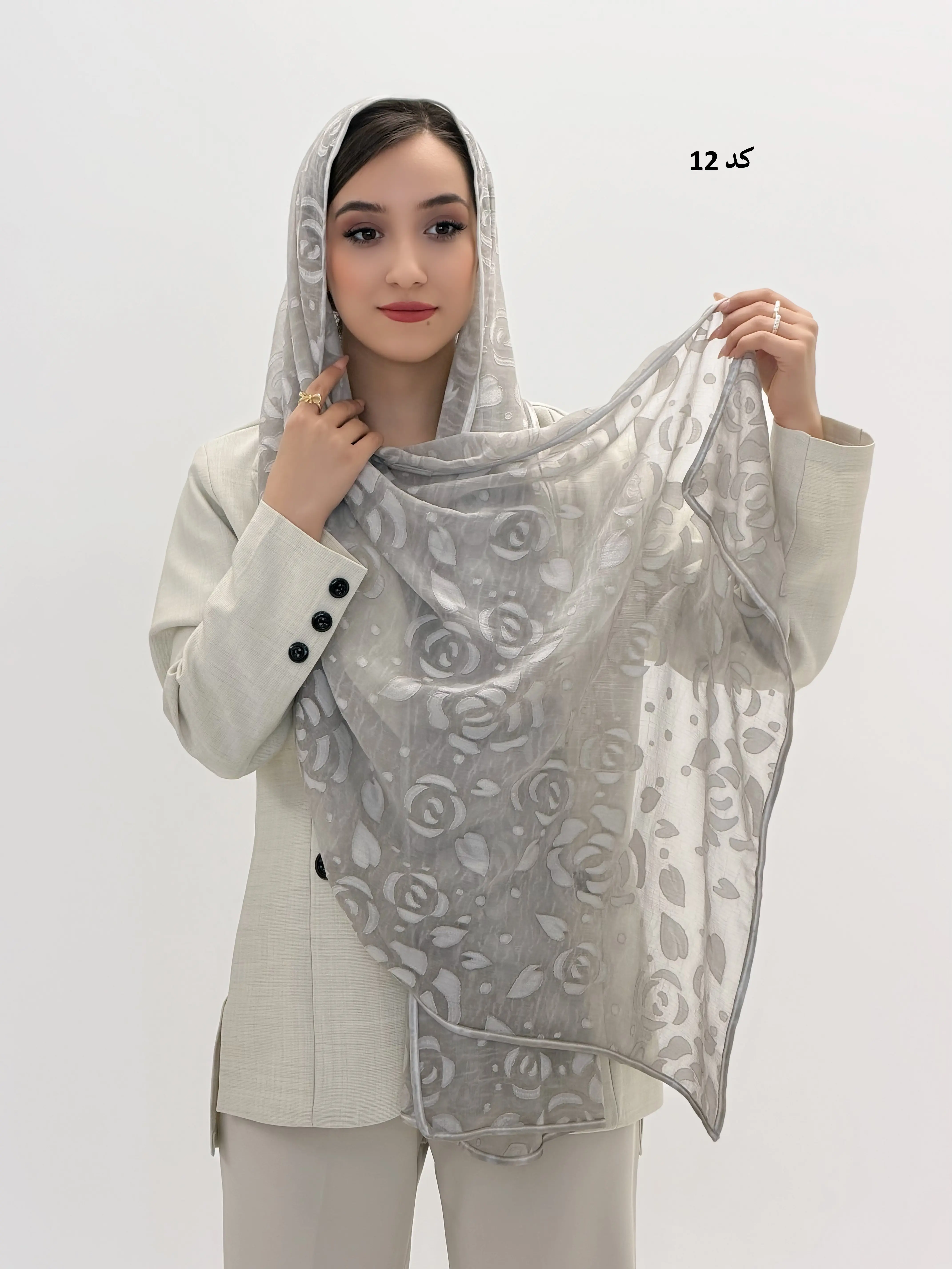 4165-شال حریر شکوفه